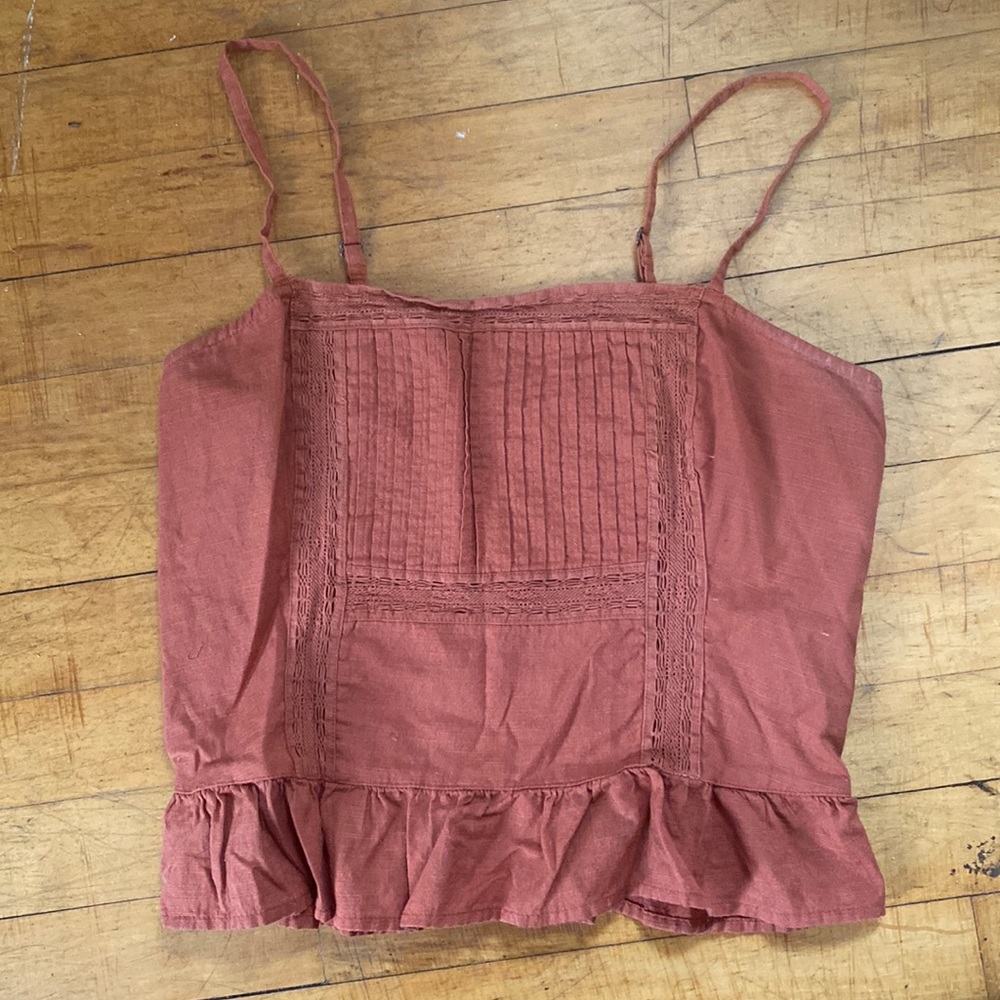 Abercrombie & Fitch terracotta/clay cotton tank top